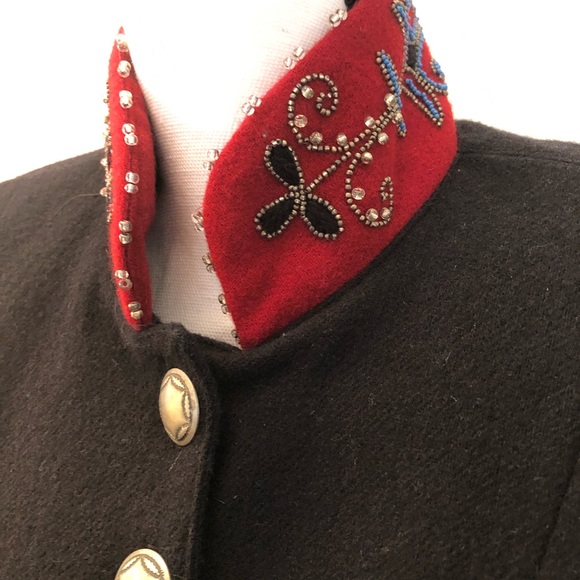 Vintage Western Jacket Wool Tailored Hand Beaded Standout Double D Ranch - Picture 10 of 11